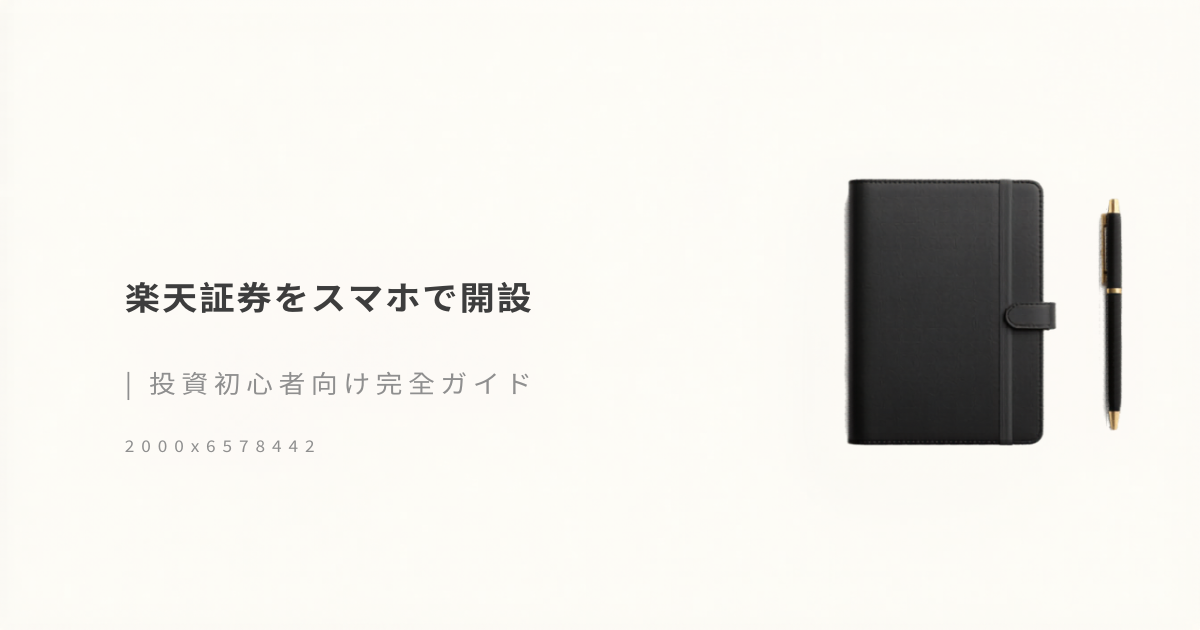 楽天証券をスマホで開設｜初心者向け完全ガイド